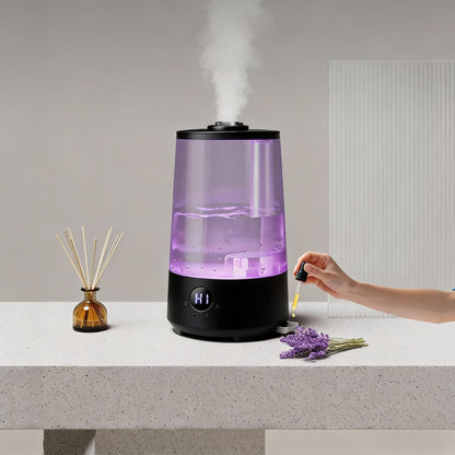 Ultra-Quiet Dual-Nozzle Humidifier with Long-Lasting Runtime
