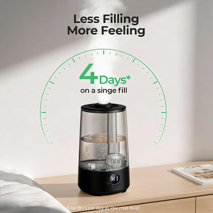 Ultra-Quiet Dual-Nozzle Humidifier with Long-Lasting Runtime