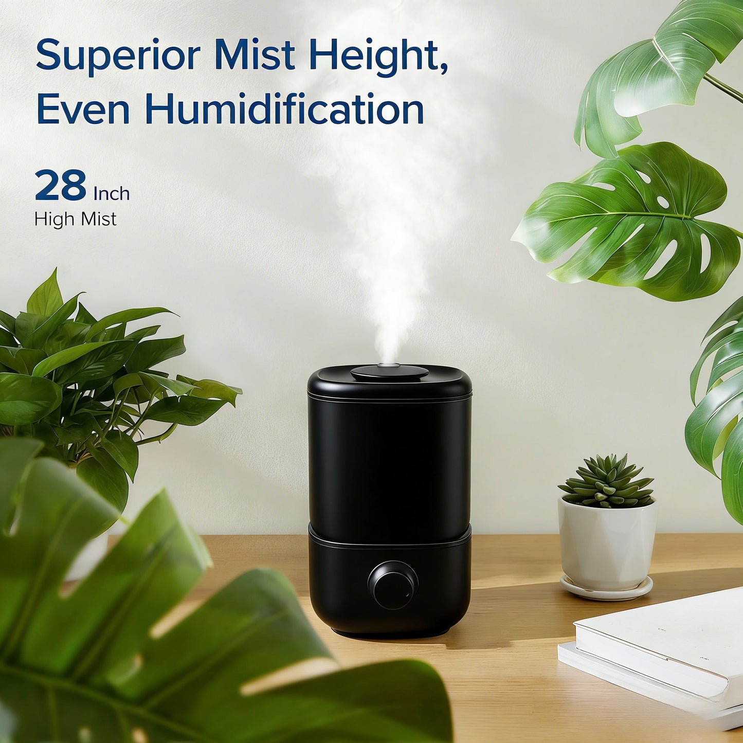 Top-Fill Quiet Humidifier with 28-Inch High Mist