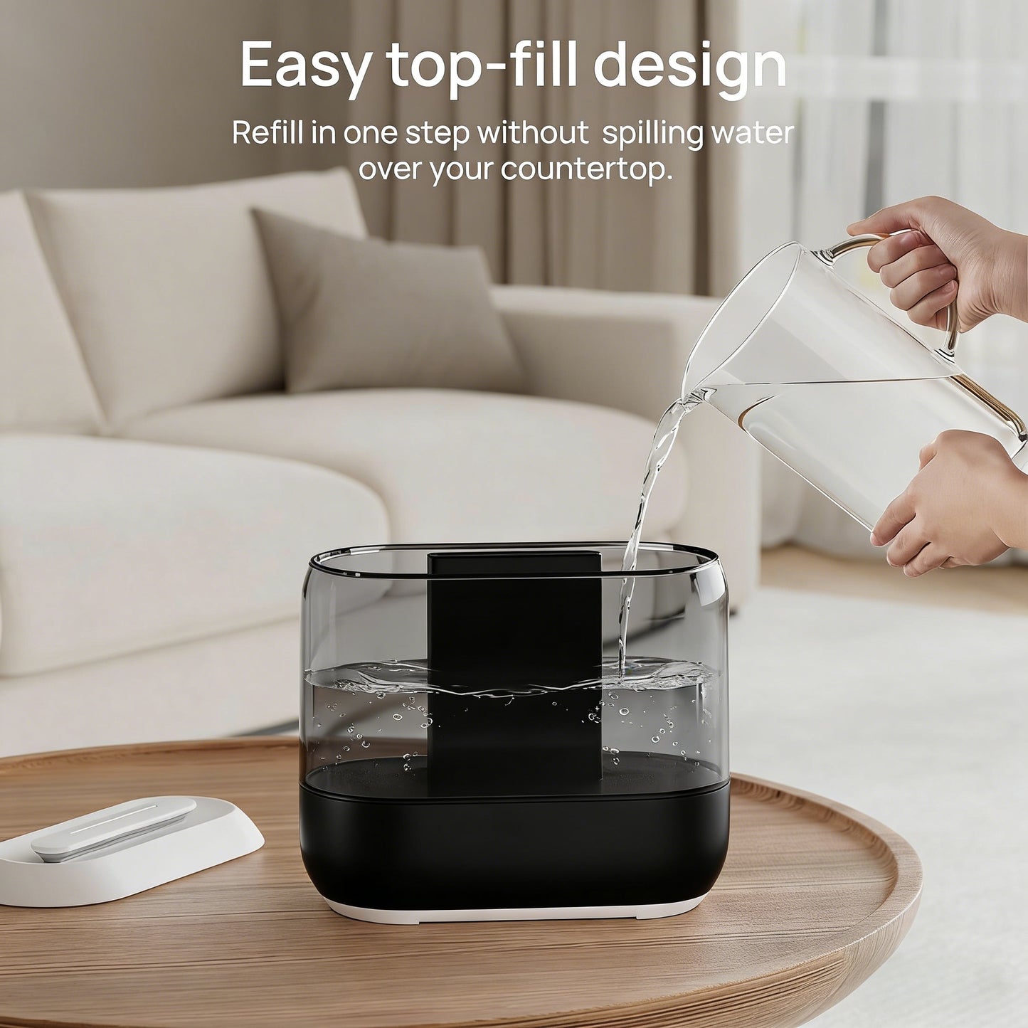 High-Performance Ultrasonic Humidifier with Easy Top-Fill Design