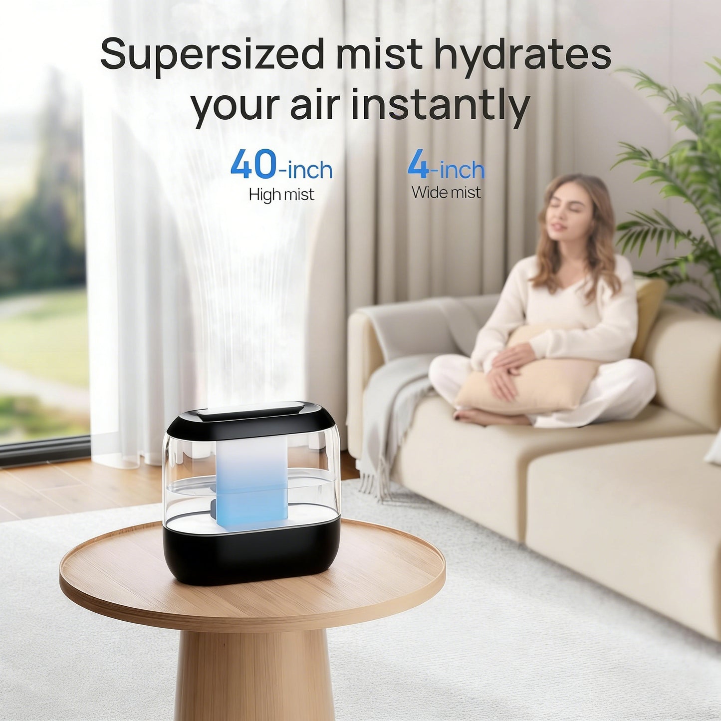 High-Performance Ultrasonic Humidifier with Easy Top-Fill Design
